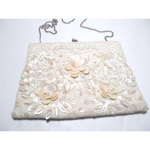 Moyna Women Ivory Satchel Purse One Size